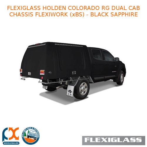 FLEXIGLASS HOLDEN COLORADO RG DUAL CAB CHASSIS  FLEXIWORK FRONT & REAR WINDOWS (XBS) - BLACK SAPPHIRE
