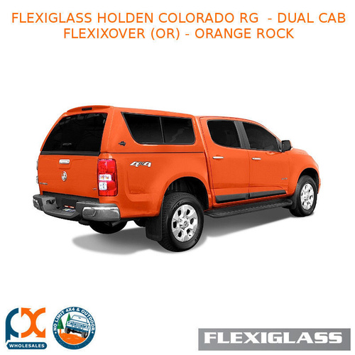 FLEXIGLASS HOLDEN COLORADO RG - DUAL CAB FLEXIXOVER LIFT UP WINDOOR X 2 (OR) - ORANGE ROCK