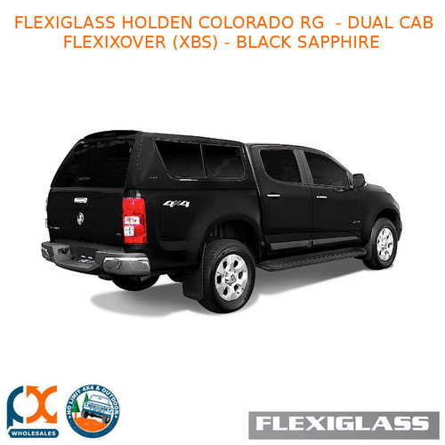 FLEXIGLASS HOLDEN COLORADO RG - DUAL CAB FLEXIXOVER SLIDING WINDOWS X 2 (XBS) - BLACK SAPPHIRE
