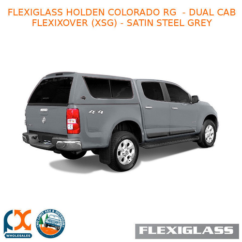 FLEXIGLASS HOLDEN COLORADO RG - DUAL CAB FLEXIXOVER SLIDING WINDOWS X 2 (XSG) - SATIN STEEL GREY