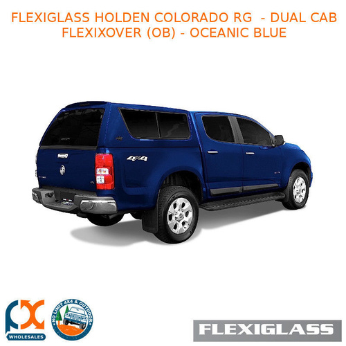 FLEXIGLASS HOLDEN COLORADO RG - DUAL CAB FLEXIXOVER SLIDING WINDOW X 1 / LIFT UP WINDOOR X 1 (OB) - OCEANIC BLUE