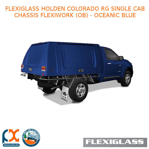 FLEXIGLASS HOLDEN COLORADO RG SINGLE CAB CHASSIS FLEXIWORK FRONT, REAR & SIDE WINDOWS (OB) - OCEANIC BLUE