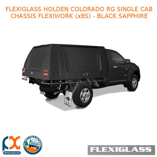 FLEXIGLASS HOLDEN COLORADO RG SINGLE CAB CHASSIS FLEXIWORK FRONT, REAR & SIDE WINDOWS (XBS) - BLACK SAPPHIRE