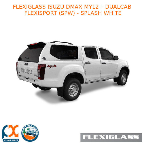 FLEXIGLASS ISUZU DMAX MY12+ DUAL CAB FLEXISPORT LIFT UP WINDOOR X 2 (SPW) - SPLASH WHITE