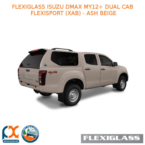 FLEXIGLASS ISUZU DMAX MY12+ DUAL CAB FLEXISPORT LIFT UP WINDOOR X 2 (XAB) - ASH BEIGE