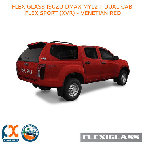 FLEXIGLASS ISUZU DMAX MY12+ DUAL CAB FLEXISPORT LIFT UP WINDOOR X 2 (XVR) - VENETIAN RED