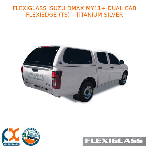 FLEXIGLASS ISUZU DMAX MY11+ DUAL CAB FLEXIEDGE LIFT UP WINDOOR X 2 (TS) - TITANIUM SILVER