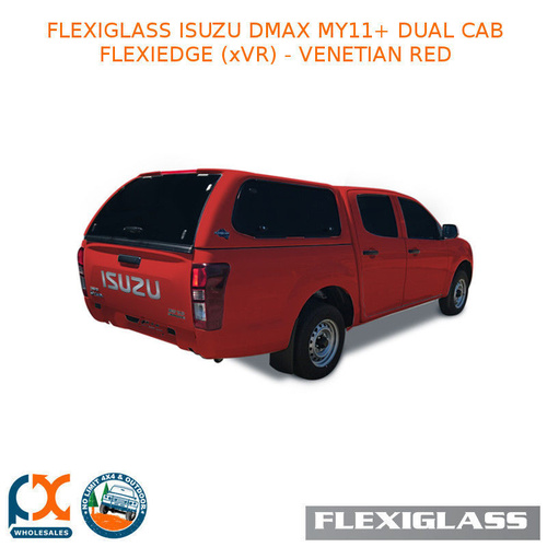 FLEXIGLASS ISUZU DMAX MY11+ DUAL CAB FLEXIEDGE LIFT UP WINDOOR X 2 (XVR) - VENETIAN RED