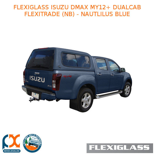 FLEXIGLASS ISUZU DMAX MY12+ DUALCAB FLEXITRADE LIFT UP WINDOOR X 2 (NB) - NAUTLILUS BLUE 