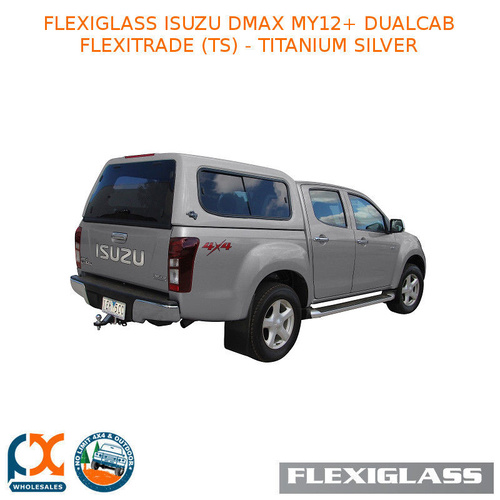 FLEXIGLASS ISUZU DMAX MY12+ DUALCAB FLEXITRADE LIFT UP WINDOOR X 2 (TS) - TITANIUM SILVER 