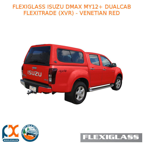 FLEXIGLASS ISUZU DMAX MY12+ DUALCAB FLEXITRADE LIFT UP WINDOOR X 2 (XVR) - VENETIAN RED 