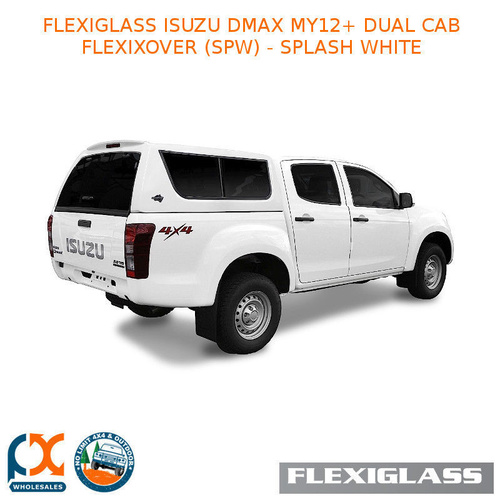 FLEXIGLASS ISUZU DMAX MY12+ DUAL CAB FLEXIXOVER LIFT UP WINDOOR X 2 (SPW) - SPLASH WHITE