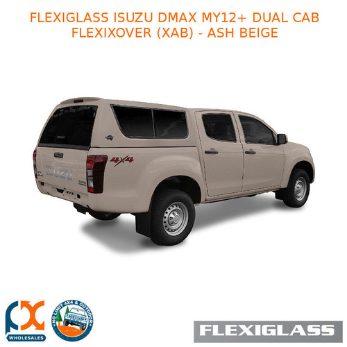FLEXIGLASS ISUZU DMAX MY12+ DUAL CAB FLEXIXOVER LIFT UP WINDOOR X 2 (XAB) - ASH BEIGE 