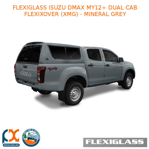 FLEXIGLASS ISUZU DMAX MY12+ DUAL CAB FLEXIXOVER LIFT UP WINDOOR X 2 (XMG) - MINERAL GREY 