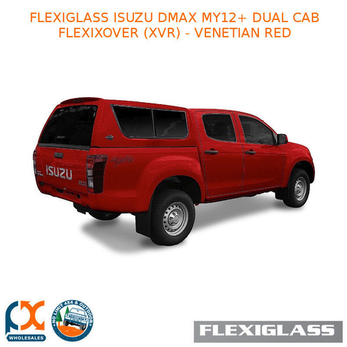 FLEXIGLASS ISUZU DMAX MY12+ DUAL CAB FLEXIXOVER LIFT UP WINDOOR X 2 (XVR) - VENETIAN RED 
