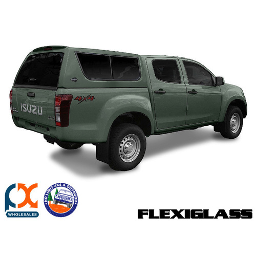 FLEXIGLASS ISUZU DMAX MY12+ DUAL CAB FLEXIXOVER SLIDING WINDOWS X 2 (XTG) - TUNDRA GREEN