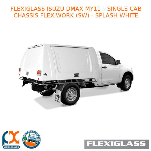 FLEXIGLASS ISUZU DMAX MY11+ SINGLE CAB CHASSIS FLEXIWORK FRONT, REAR & SIDE WINDOWS (SW) - SPLASH WHITE