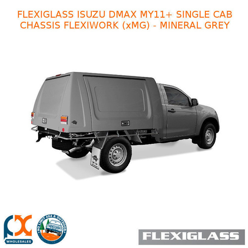 FLEXIGLASS ISUZU DMAX MY11+ SINGLE CAB CHASSIS FLEXIWORK FRONT, REAR & SIDE WINDOWS (xMG) - MINERAL GREY