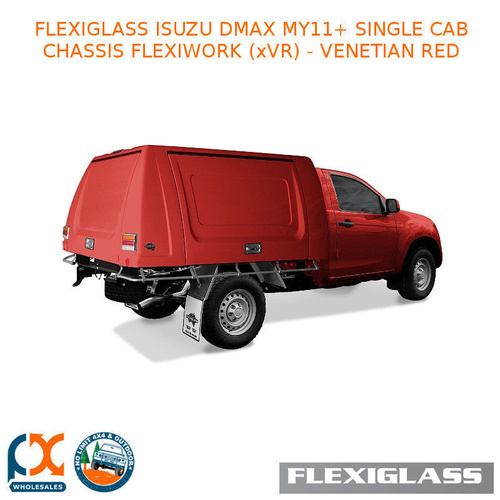 FLEXIGLASS ISUZU DMAX MY11+ SINGLE CAB CHASSIS FLEXIWORK FRONT, REAR & SIDE WINDOWS (xVR) - VENETIAN RED