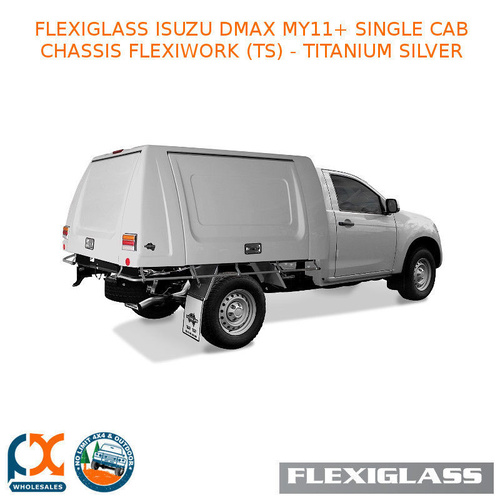 FLEXIGLASS ISUZU DMAX MY11+ SINGLE CAB CHASSIS FLEXIWORK NO WINDOWS (TS) - TITANIUM SILVER