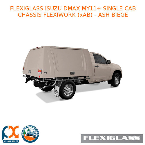 FLEXIGLASS ISUZU DMAX MY11+ SINGLE CAB CHASSIS FLEXIWORK NO WINDOWS (XAB) - ASH BIEGE