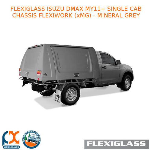 FLEXIGLASS ISUZU DMAX MY11+ SINGLE CAB CHASSIS FLEXIWORK NO WINDOWS (xMG) - MINERAL GREY