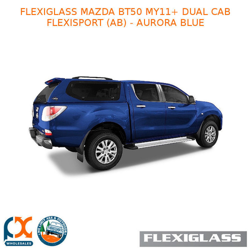 FLEXIGLASS MAZDA BT50 MY11+ DUAL CAB FLEXISPORT LIFT UP WINDOOR X 2 (AB) - AURORA BLUE
