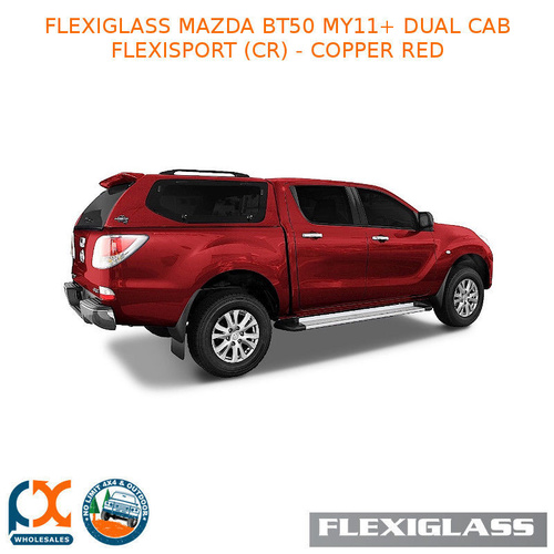 FLEXIGLASS MAZDA BT50 MY11+ DUAL CAB FLEXISPORT LIFT UP WINDOOR X 2 (CR) - COPPER RED