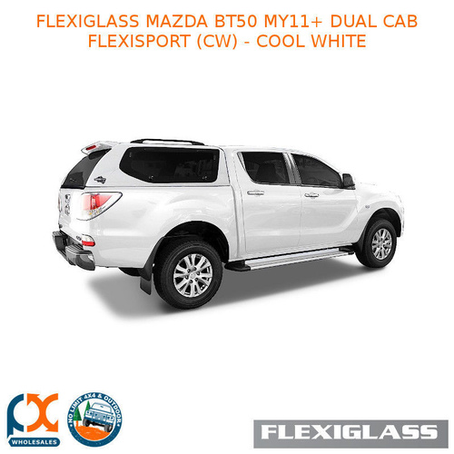 FLEXIGLASS MAZDA BT50 MY11+ DUAL CAB FLEXISPORT LIFT UP WINDOOR X 2 (CW) - COOL WHITE