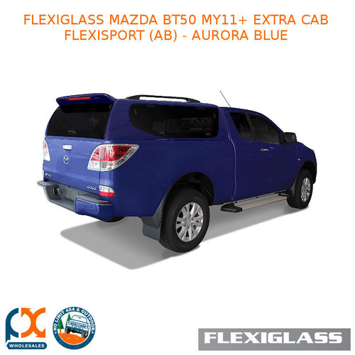 FLEXIGLASS MAZDA BT50 MY11+ EXTRA CAB FLEXISPORT LIFT UP WINDOORS X 2 (AB) - AURORA BLUE