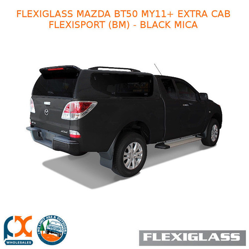 FLEXIGLASS MAZDA BT50 MY11+ EXTRA CAB FLEXISPORT LIFT UP WINDOORS X 2 (BM) - BLACK MICA