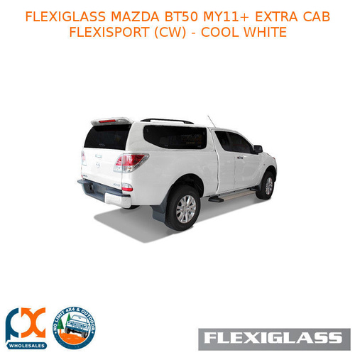 FLEXIGLASS MAZDA BT50 MY11+ EXTRA CAB FLEXISPORT LIFT UP WINDOORS X 2 (CW) - COOL WHITE