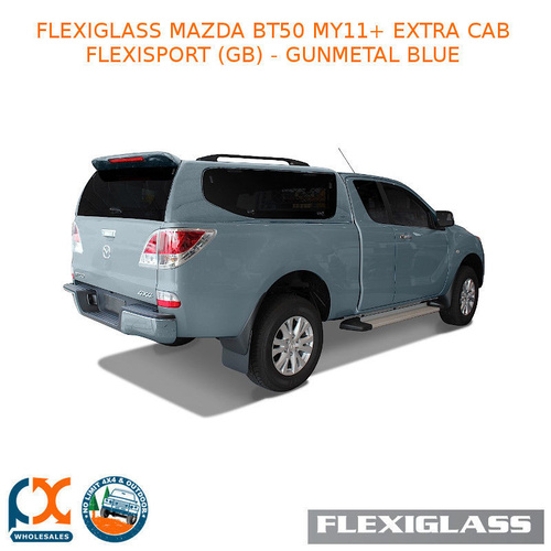 FLEXIGLASS MAZDA BT50 MY11+ EXTRA CAB FLEXISPORT LIFT UP WINDOORS X 2 (GB) - GUNMETAL BLUE