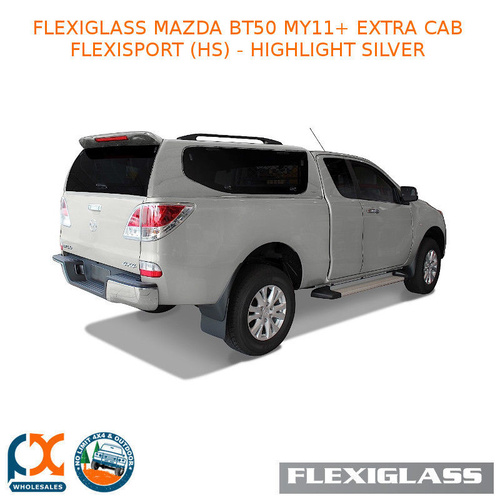 FLEXIGLASS MAZDA BT50 MY11+ EXTRA CAB FLEXISPORT LIFT UP WINDOORS X 2 (HS) - HIGHLIGHT SILVER