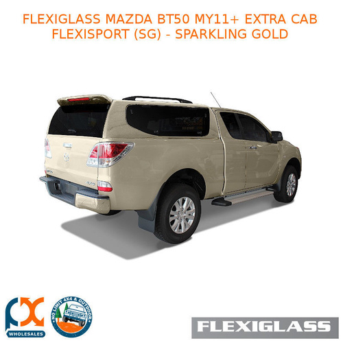 FLEXIGLASS MAZDA BT50 MY11+ EXTRA CAB FLEXISPORT LIFT UP WINDOORS X 2 (SG) - SPARKLING GOLD