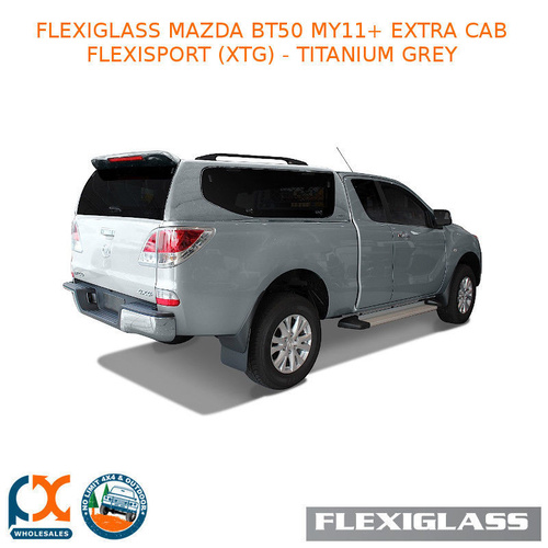 FLEXIGLASS MAZDA BT50 MY11+ EXTRA CAB FLEXISPORT LIFT UP WINDOORS X 2 (XTG) - TITANIUM GREY