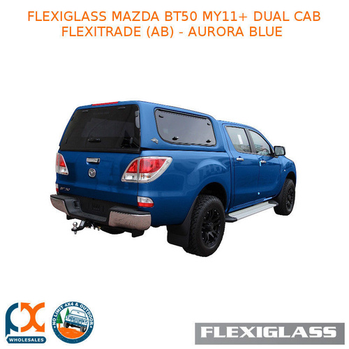 FLEXIGLASS MAZDA BT50 MY11+ DUAL CAB FLEXITRADE LIFT UP WINDOOR X 2 (AB) - AURORA BLUE 