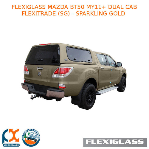 FLEXIGLASS MAZDA BT50 MY11+ DUAL CAB FLEXITRADE LIFT UP WINDOOR X 2 (SG) - SPARKLING GOLD 