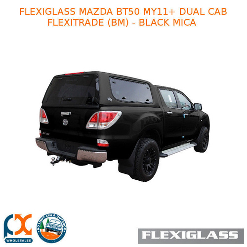 FLEXIGLASS MAZDA BT50 MY11+ DUAL CAB FLEXITRADE SLIDING WINDOWS X 2 (BM) - BLACK MICA