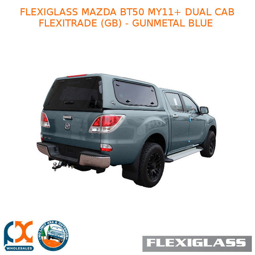 FLEXIGLASS MAZDA BT50 MY11+ DUAL CAB FLEXITRADE SLIDING WINDOWS X 2 (GB) - GUNMETAL BLUE