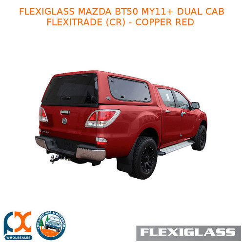 FLEXIGLASS MAZDA BT50 MY11+ DUAL CAB FLEXITRADE SLIDING WINDOW X 1 / LIFT UP WINDOOR X 1 (CR) - COPPER RED