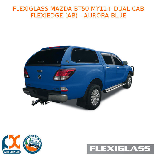 FLEXIGLASS MAZDA BT50 MY11+ DUAL CAB FLEXIEDGE LIFT UP WINDOOR X 2 (AB) - AURORA BLUE