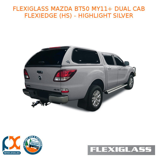 FLEXIGLASS MAZDA BT50 MY11+ DUAL CAB FLEXIEDGE LIFT UP WINDOOR X 2 (HS) - HIGHLIGHT SILVER