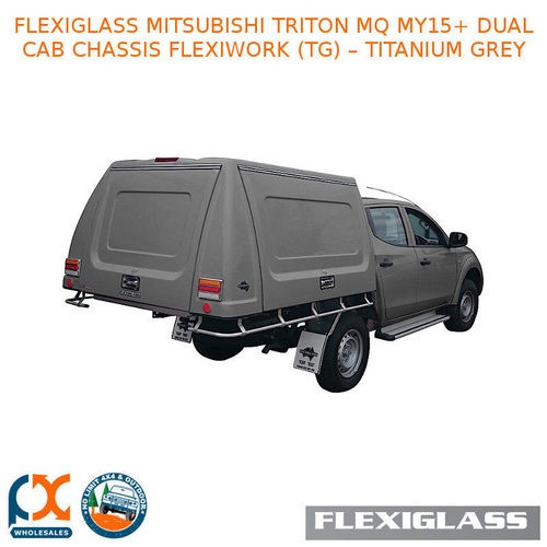 FLEXIGLASS MITSUBISHI TRITON MQ MY15+ DUAL CAB CHASSIS FLEXIWORK FRONT, REAR & SIDE WINDOWS (TG) - TITANIUM GREY