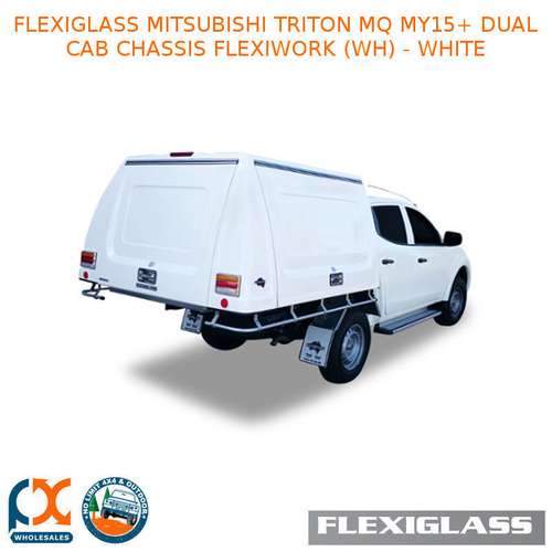 FLEXIGLASS MITSUBISHI TRITON MQ MY15+ DUAL CAB CHASSIS FLEXIWORK FRONT, REAR & SIDE WINDOWS (WH) - WHITE