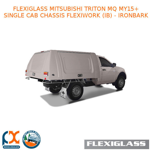 FLEXIGLASS MITSUBISHI TRITON MQ MY15+ SINGLE CAB CHASSIS FLEXIWORK FRONT, REAR & SIDE WINDOWS (IB) - IRON BARK