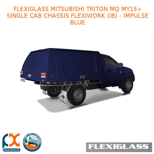FLEXIGLASS MITSUBISHI TRITON MQ MY15+ SINGLE CAB CHASSIS FLEXIWORK FRONT, REAR & SIDE WINDOWS (IB) - IMPULSE BLUE