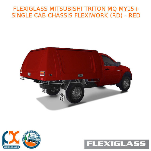 FLEXIGLASS MITSUBISHI TRITON MQ MY15+ SINGLE CAB CHASSIS FLEXIWORK FRONT, REAR & SIDE WINDOWS (RD) - RED