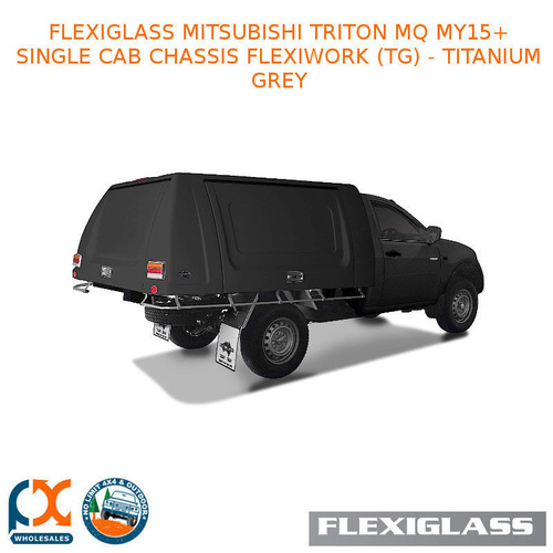 FLEXIGLASS MITSUBISHI TRITON MQ MY15+ SINGLE CAB CHASSIS FLEXIWORK FRONT, REAR & SIDE WINDOWS (TG) – TITANIUM GREY