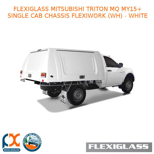 FLEXIGLASS MITSUBISHI TRITON MQ MY15+ SINGLE CAB CHASSIS FLEXIWORK FRONT, REAR & SIDE WINDOWS (WH) - WHITE